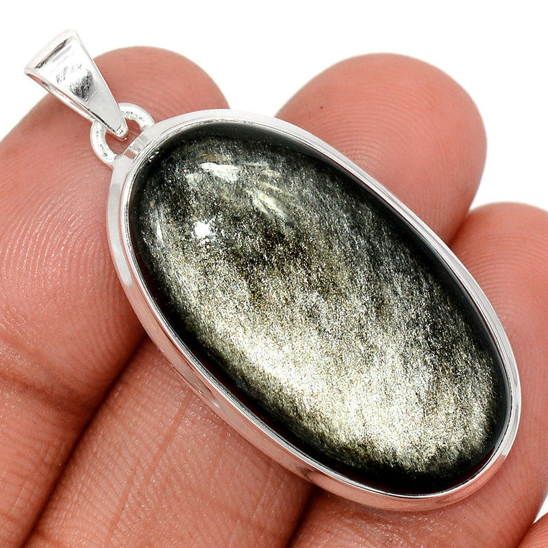 1.7" Silver Sheen Obsidian Pendants - SSOP280
