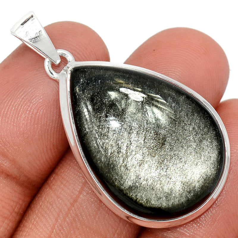 1.6" Silver Sheen Obsidian Pendants - SSOP281