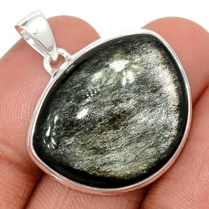 1.3" Silver Sheen Obsidian Pendants - SSOP288