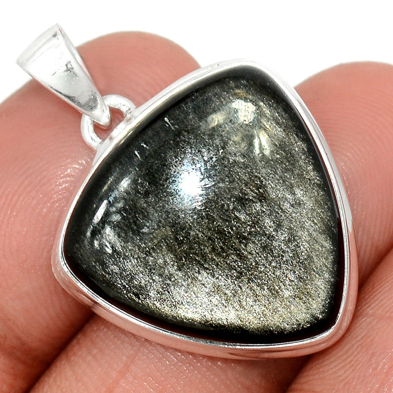 1.2" Silver Sheen Obsidian Pendants - SSOP290