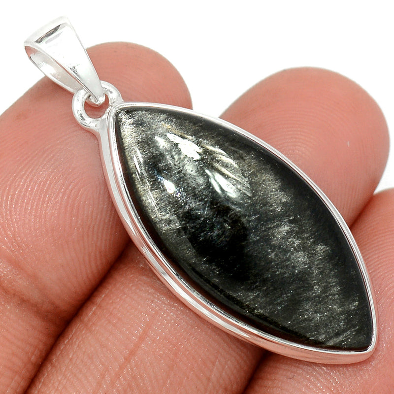 1.7" Silver Sheen Obsidian Pendants - SSOP291