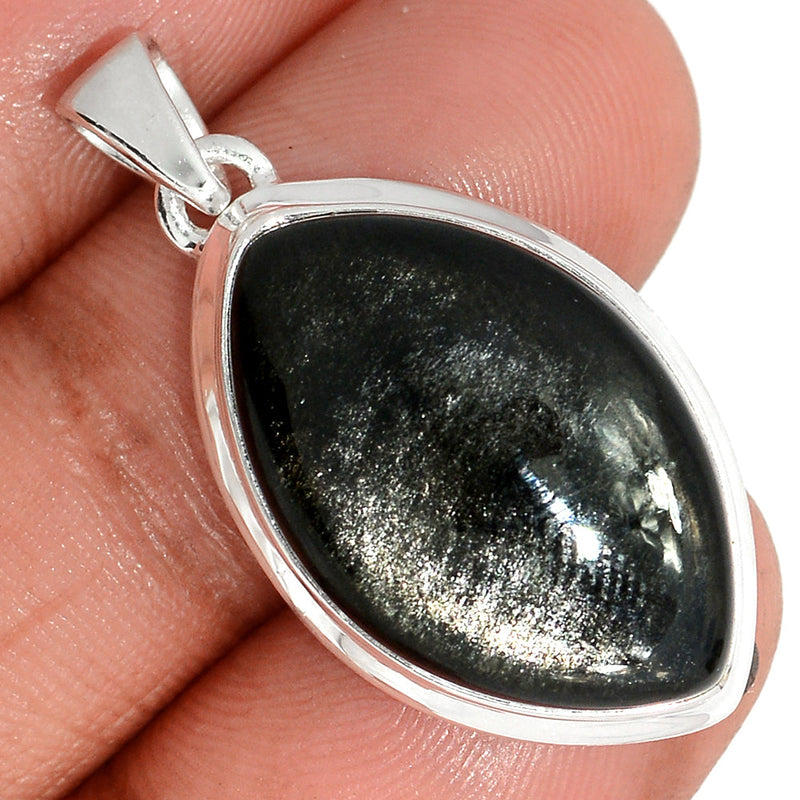 1.3" Silver Sheen Obsidian Pendants - SSOP292