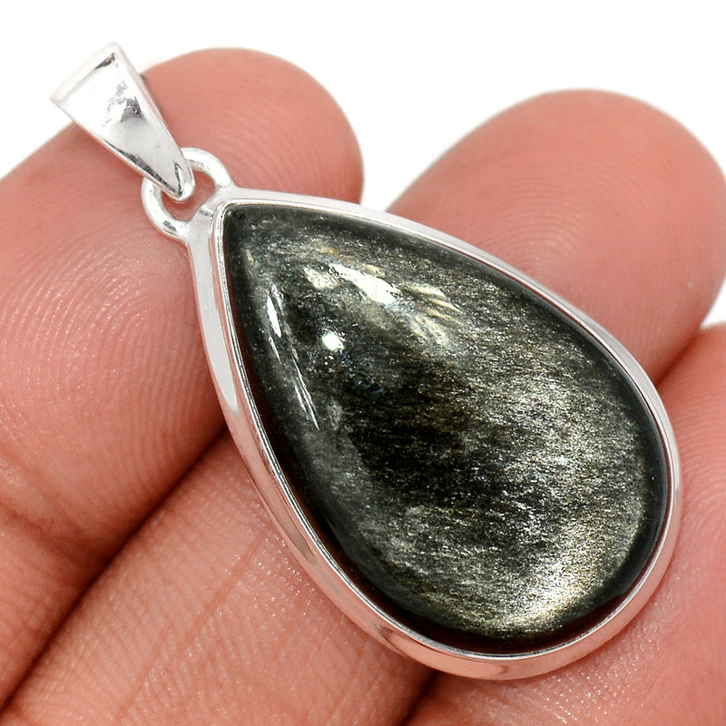 1.5" Silver Sheen Obsidian Pendants - SSOP293