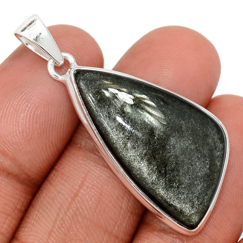 1.7" Silver Sheen Obsidian Pendants - SSOP295
