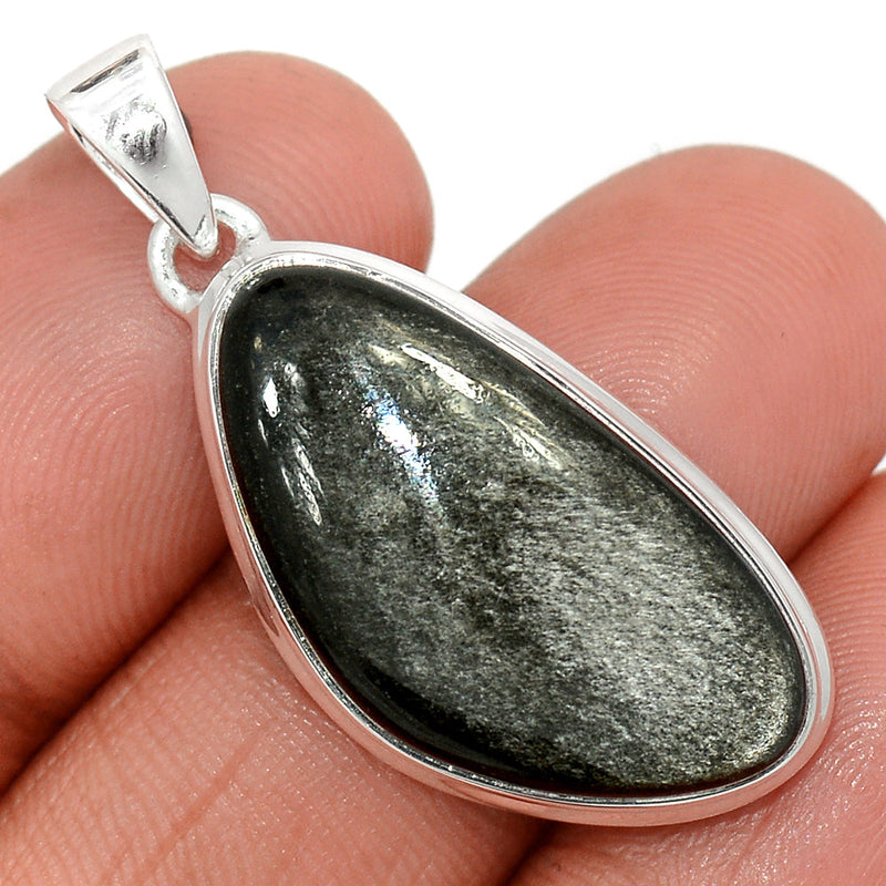 1.5" Silver Sheen Obsidian Pendants - SSOP296