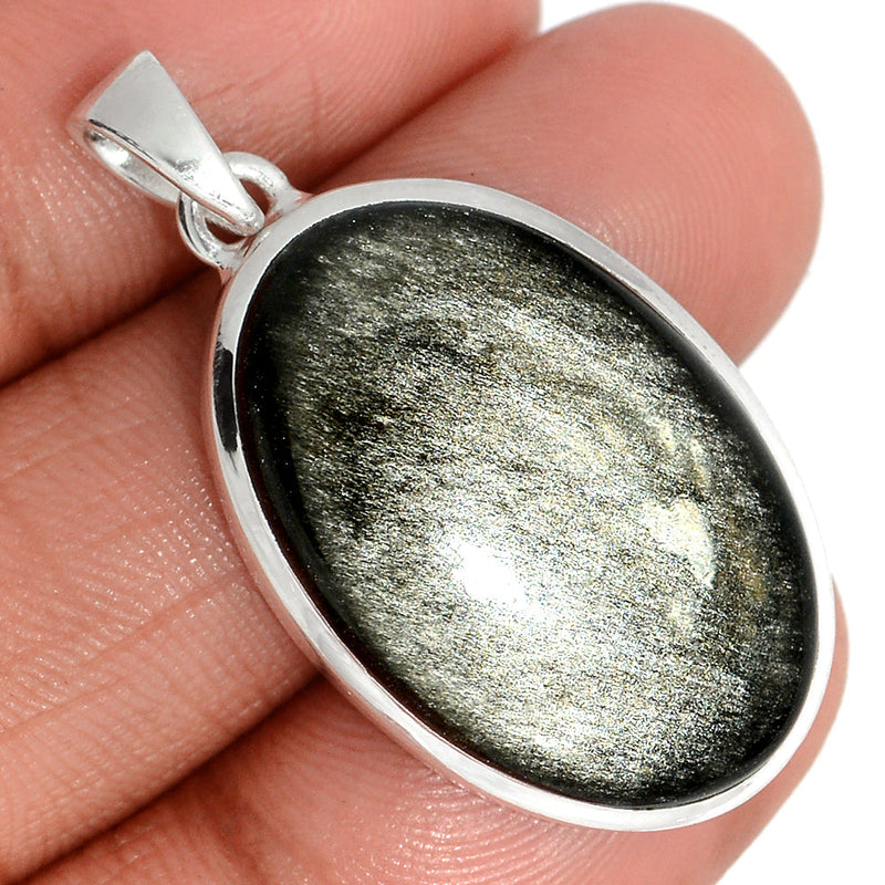 1.5" Silver Sheen Obsidian Pendants - SSOP297