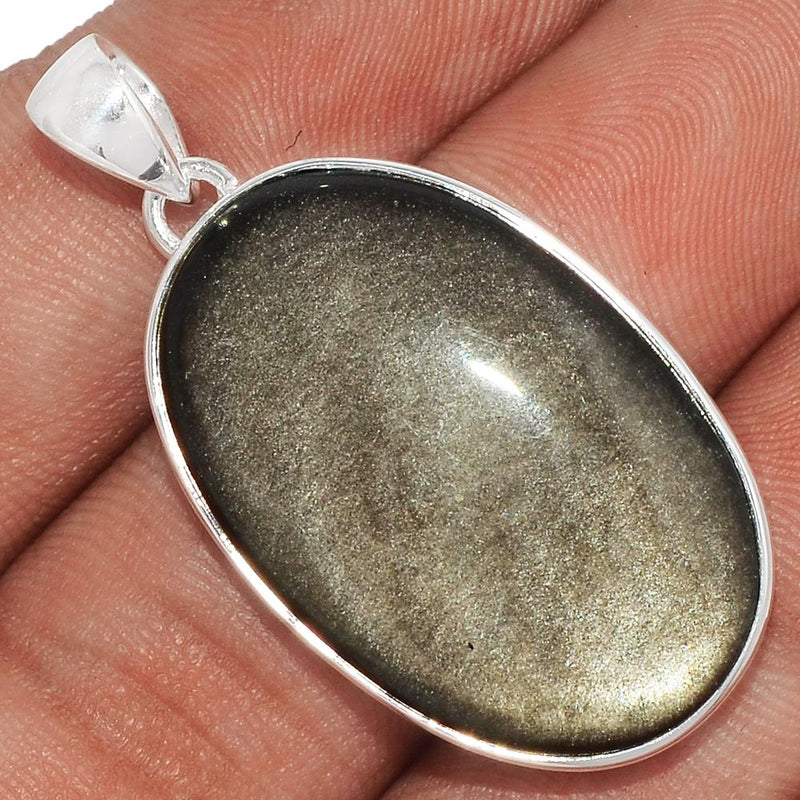 1.6" Silver Sheen Obsidian Pendants - SSOP62
