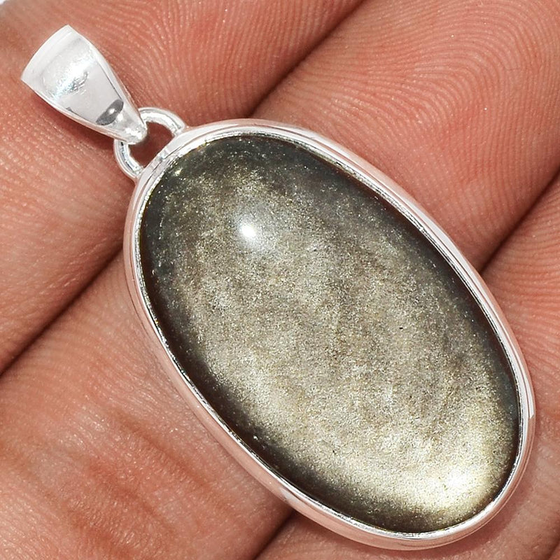 1.6" Silver Sheen Obsidian Pendants - SSOP63