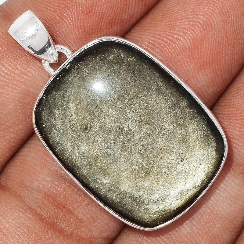 1.5" Silver Sheen Obsidian Pendants - SSOP65