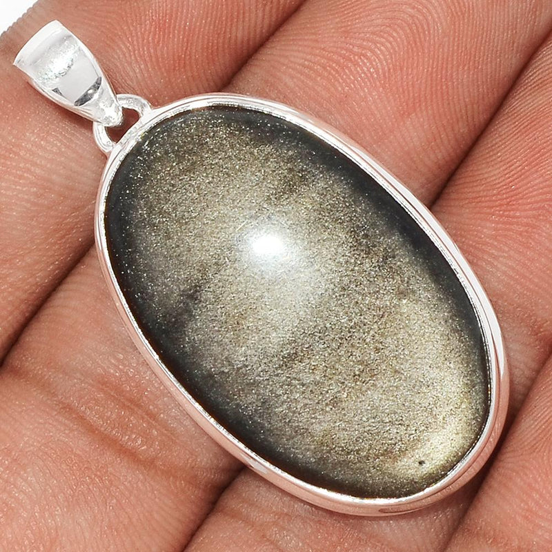 1.7" Silver Sheen Obsidian Pendants - SSOP67
