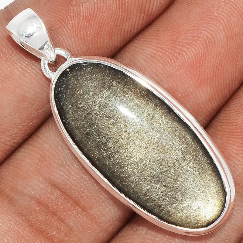 1.6" Silver Sheen Obsidian Pendants - SSOP68