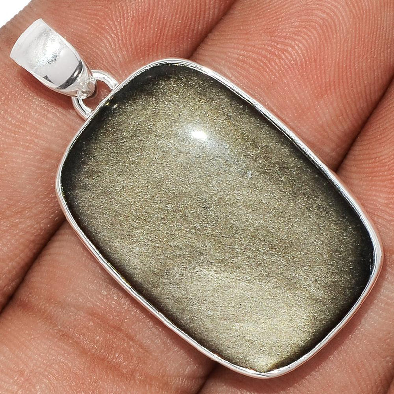 1.6" Silver Sheen Obsidian Pendants - SSOP71