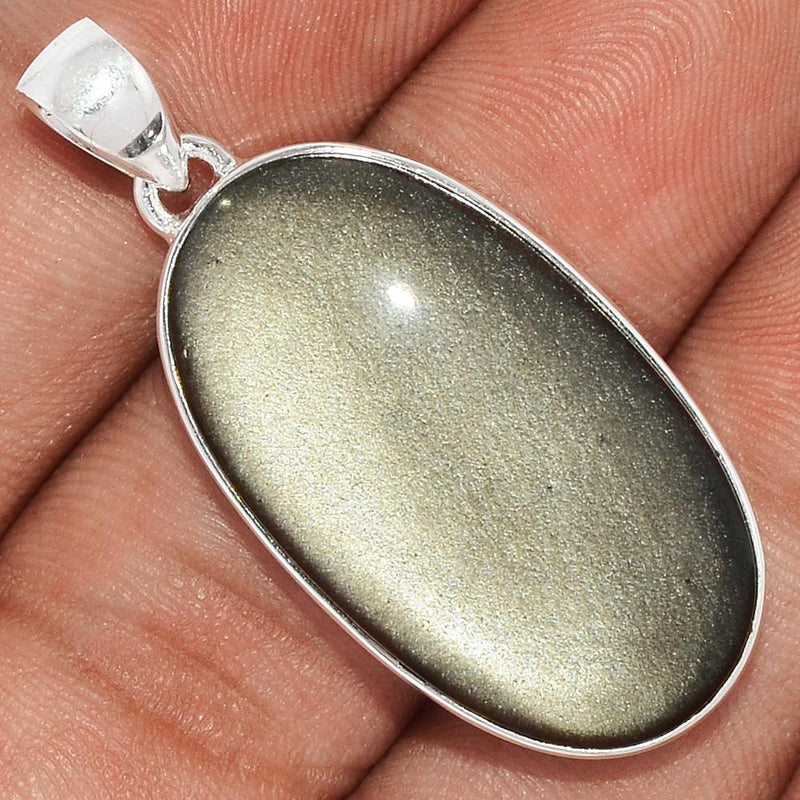 1.6" Silver Sheen Obsidian Pendants - SSOP72