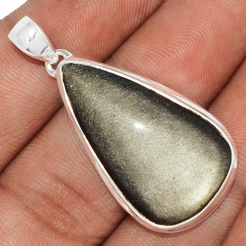 1.6" Silver Sheen Obsidian Pendants - SSOP74