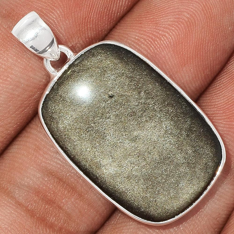 1.5" Silver Sheen Obsidian Pendants - SSOP77