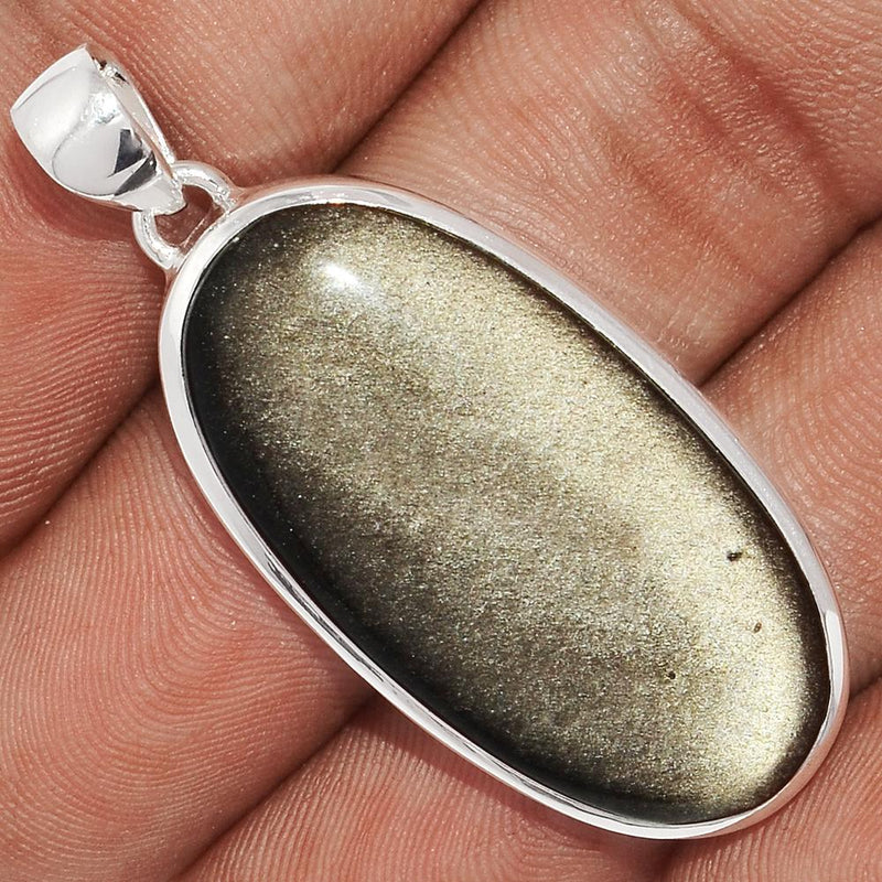 1.6" Silver Sheen Obsidian Pendants - SSOP82