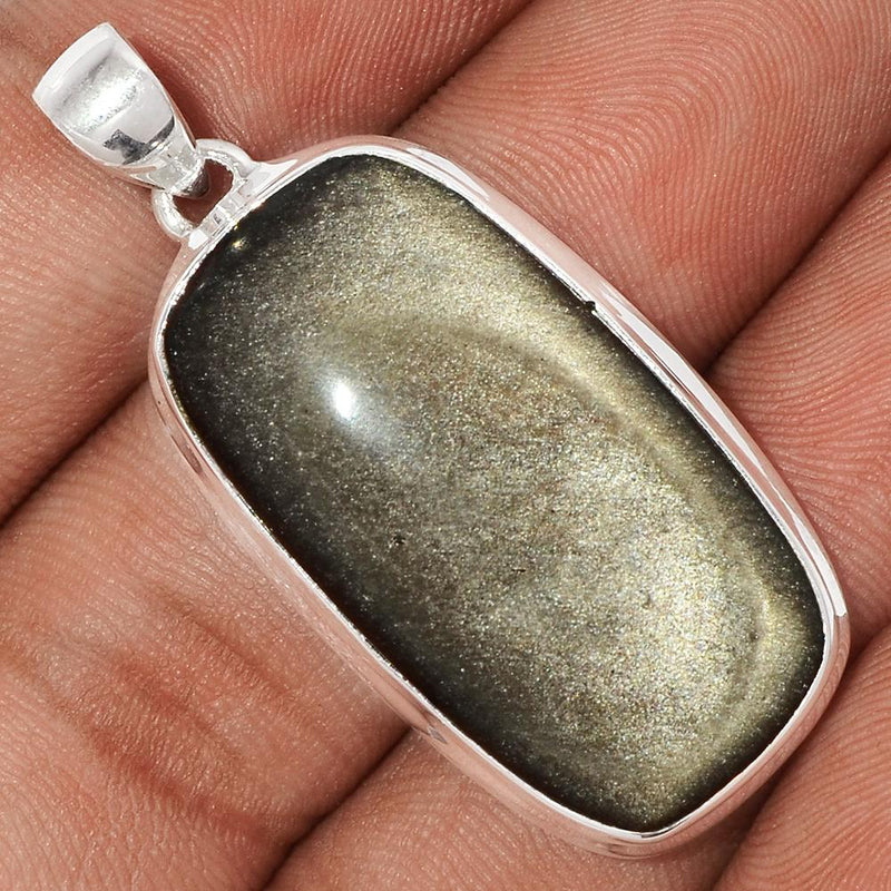 1.5" Silver Sheen Obsidian Pendants - SSOP86