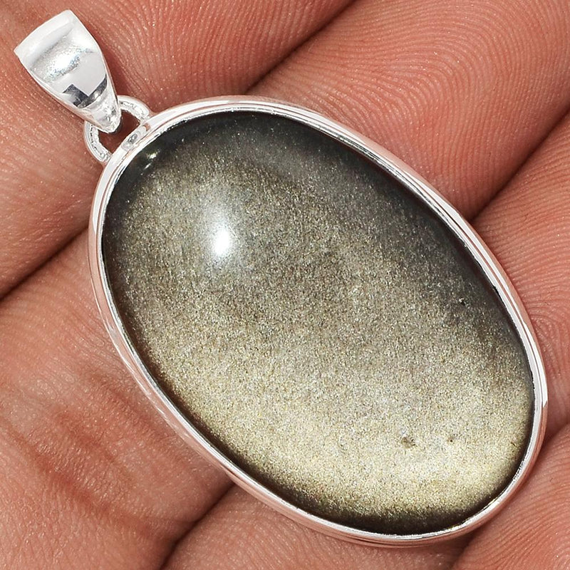 1.6" Silver Sheen Obsidian Pendants - SSOP89