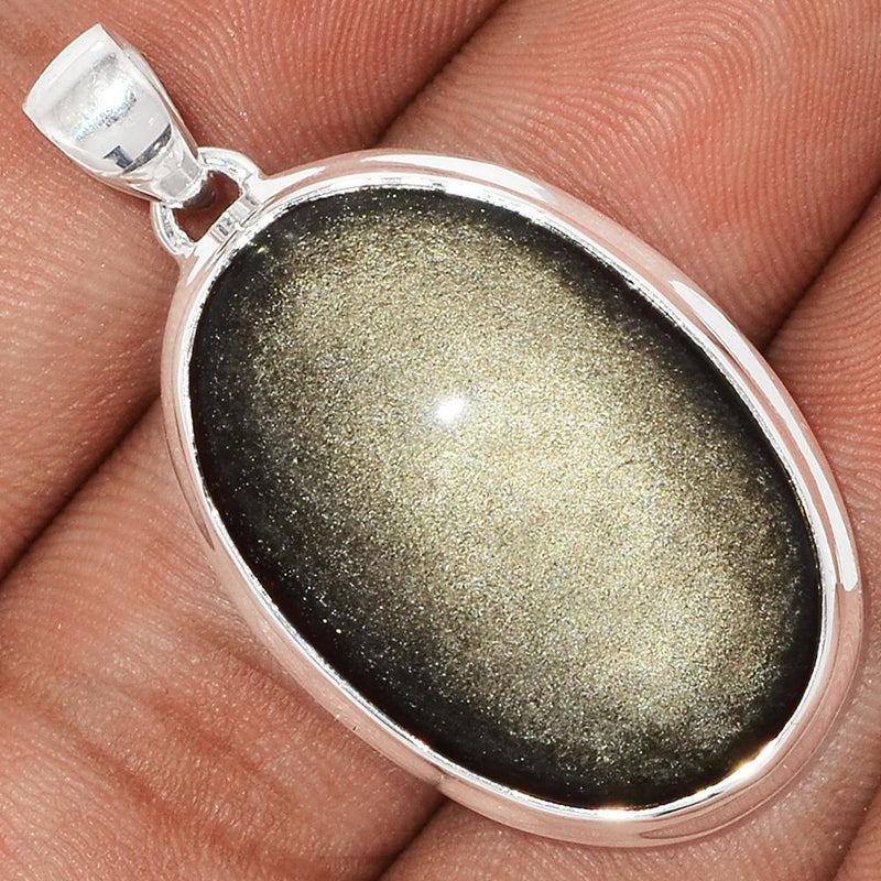1.6" Silver Sheen Obsidian Pendants - SSOP94