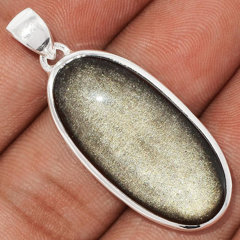 1.6" Silver Sheen Obsidian Pendants - SSOP95