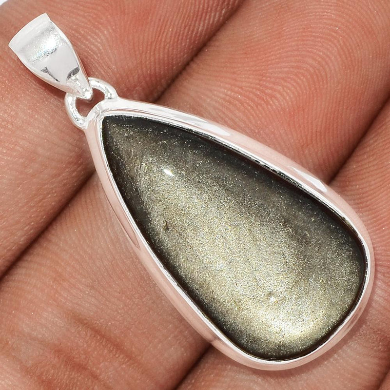 1.6" Silver Sheen Obsidian Pendants - SSOP99
