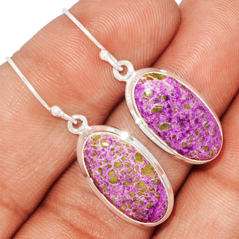 1.3" Stichtite With Serpentine Earrings - SWSE48