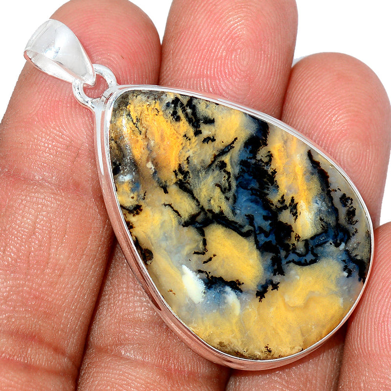 2" Tiger Eye In Dendrite Opal Pendants - TEDP156