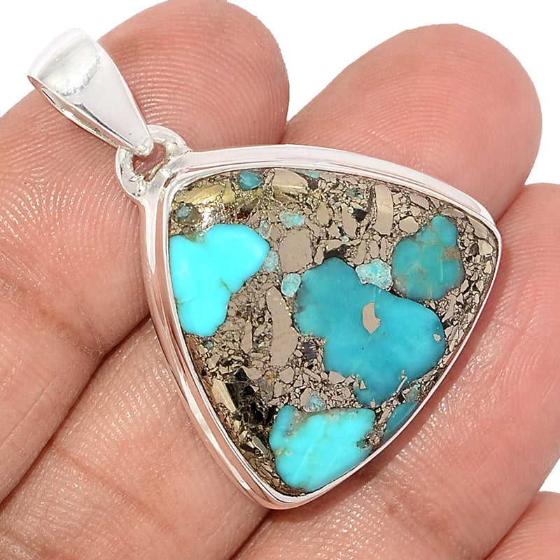 1.5" Natural Turquoise In Pyrite Pendants - TIPP167