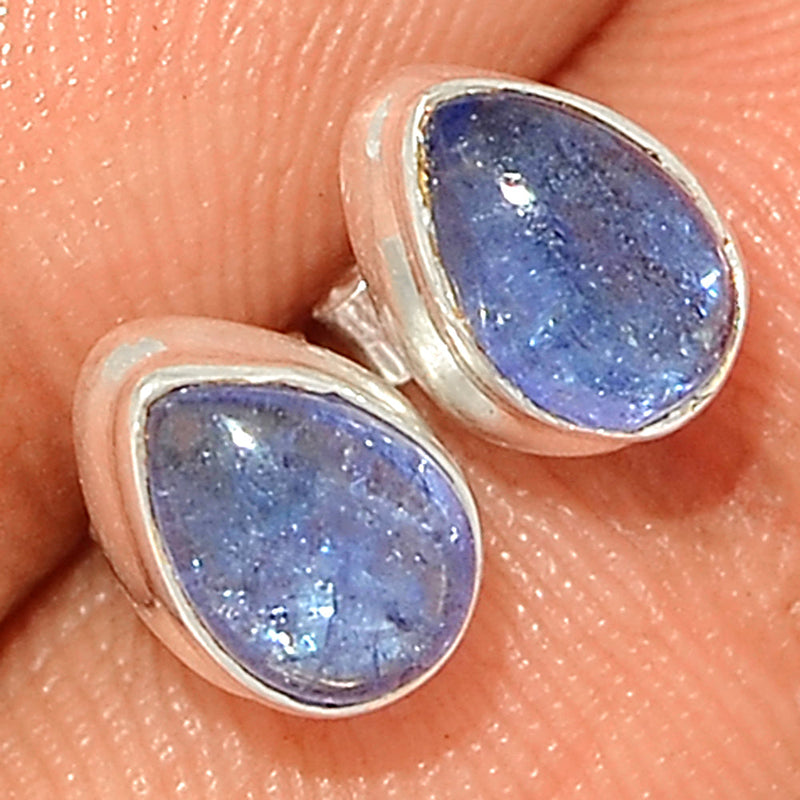 Tanzanite Cabochon Studs - TNZS206