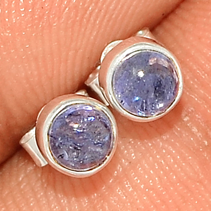 Tanzanite Cabochon Studs - TNZS213