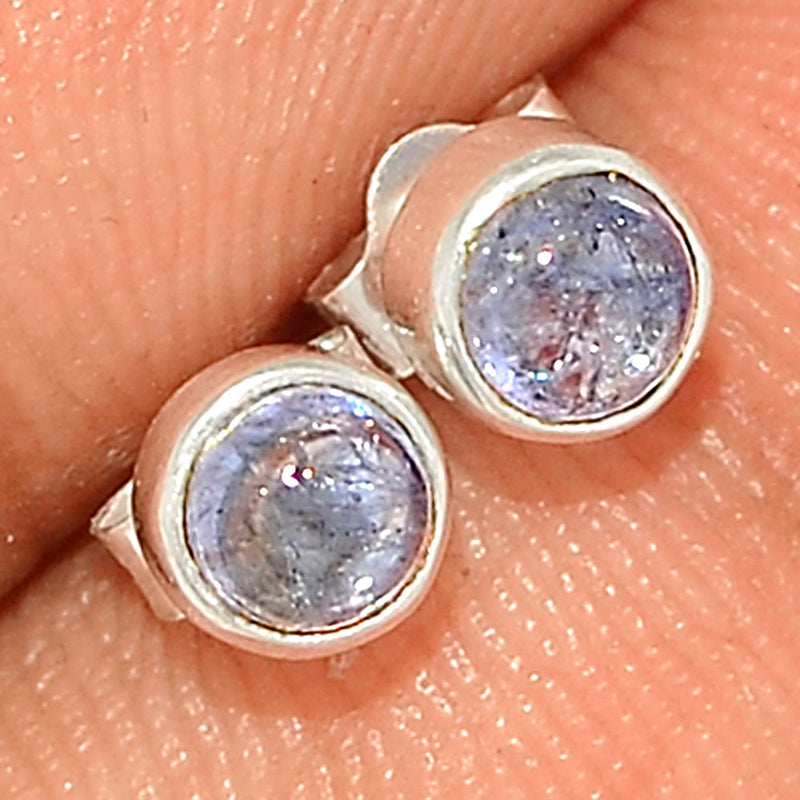 Tanzanite Cabochon Studs - TNZS217