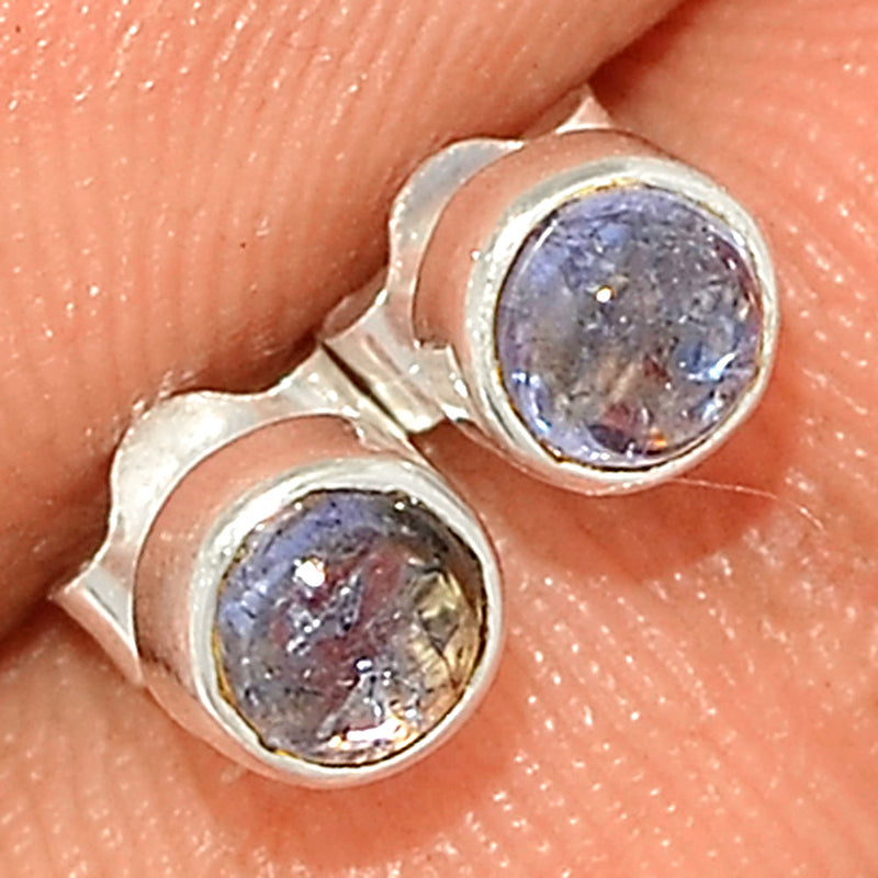 Tanzanite Cabochon Studs - TNZS219