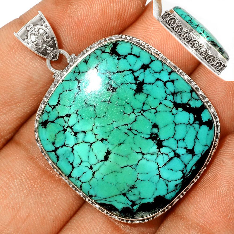 1.8" Fine Filigree - Tibetan Turquoise Pendants - TQSP2239