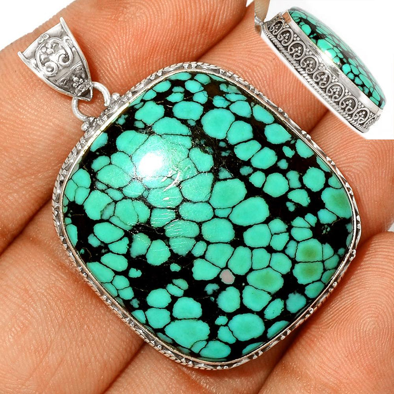 1.8" Fine Filigree - Tibetan Turquoise Pendants - TQSP2243