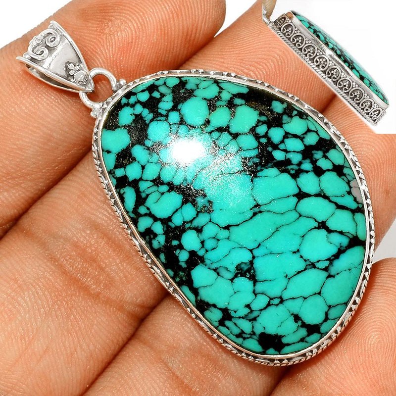 2.1" Fine Filigree - Tibetan Turquoise Pendants - TQSP2245