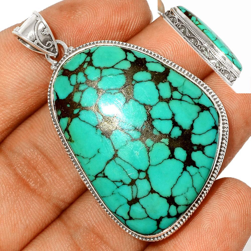 2.1" Fine Filigree - Tibetan Turquoise Pendants - TQSP2254