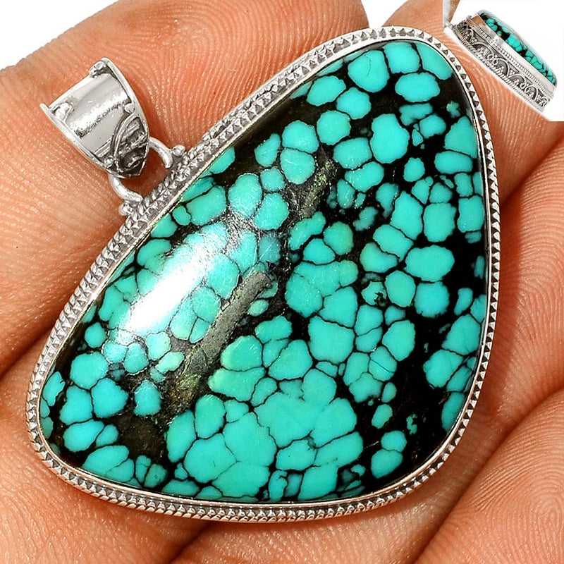 1.6" Fine Filigree - Tibetan Turquoise Pendants - TQSP2256