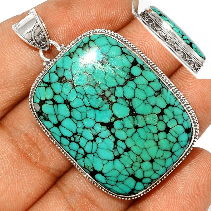 1.8" Fine Filigree - Tibetan Turquoise Pendants - TQSP2258