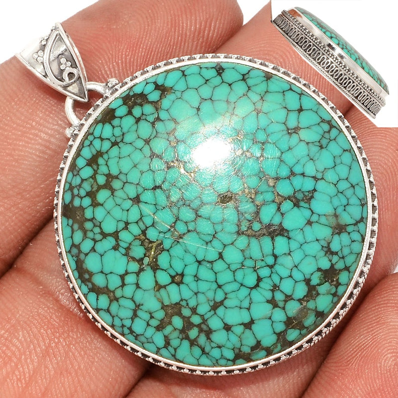 1.8" Fine Filigree - Tibetan Turquoise Pendants - TQSP2335