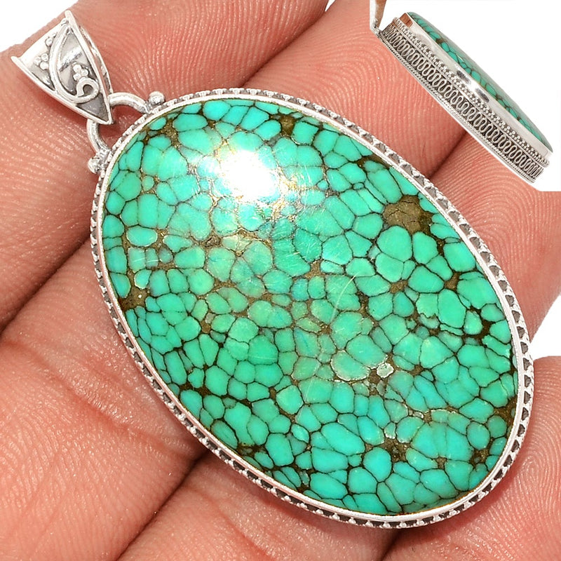 2.1" Fine Filigree - Tibetan Turquoise Pendants - TQSP2337