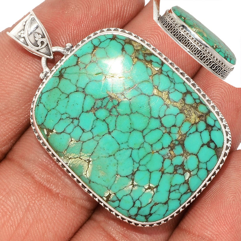 1.8" Fine Filigree - Tibetan Turquoise Pendants - TQSP2343