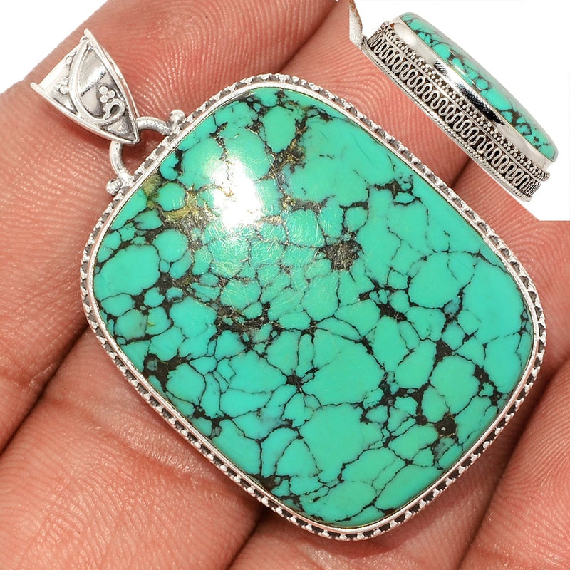 1.8" Fine Filigree - Tibetan Turquoise Pendants - TQSP2344