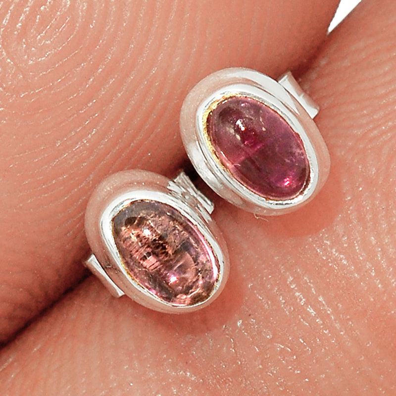 Tourmaline Cabochon Studs - TUCS68