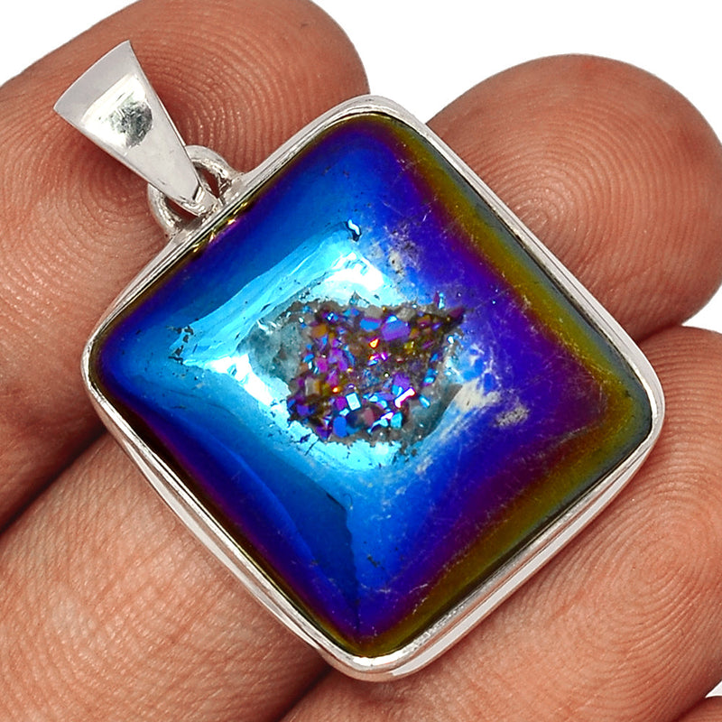 1.5" Titanium Window Druzy Pendants - TWDP878