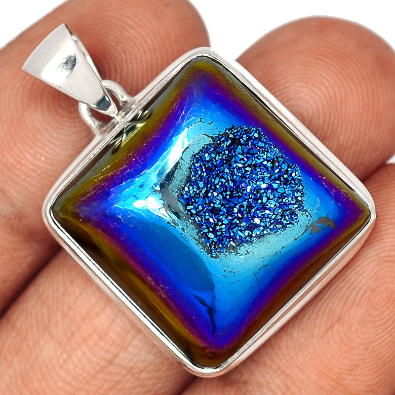 1.3" Titanium Window Druzy Pendants - TWDP888