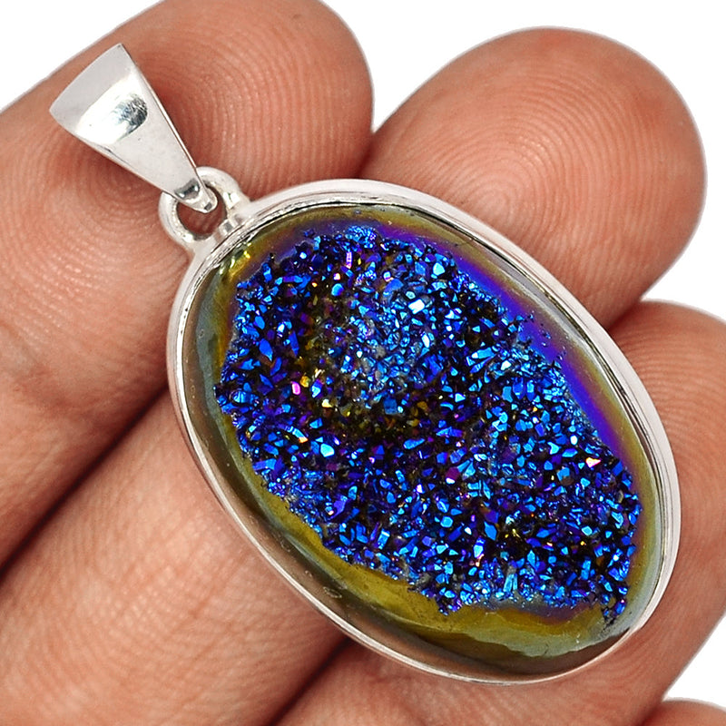 1.7" Titanium Window Druzy Pendants - TWDP889