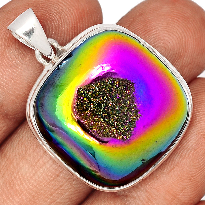 1.5" Titanium Window Druzy Pendants - TWDP892