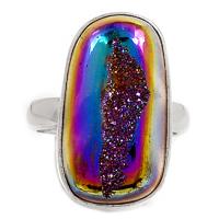 Titanium Window Druzy Ring -TWDR456