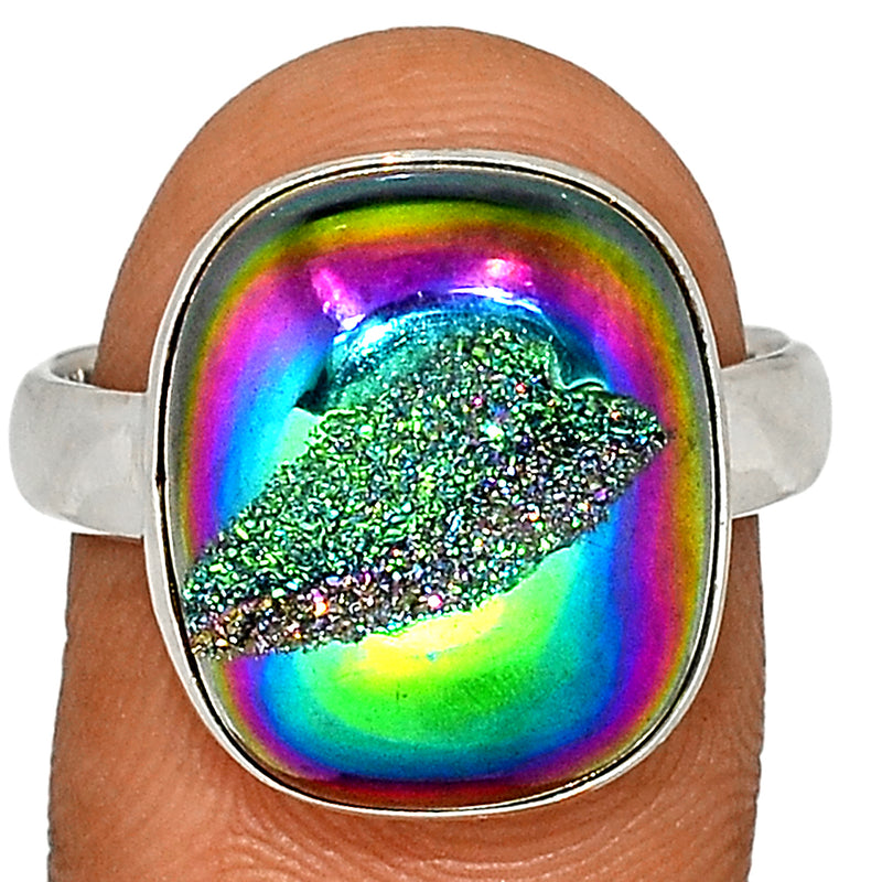Titanium Window Druzy Ring - TWDR580
