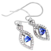 4*4 MM Trillion - Tanzanite Faceted With CZ Earrings - TZE1004